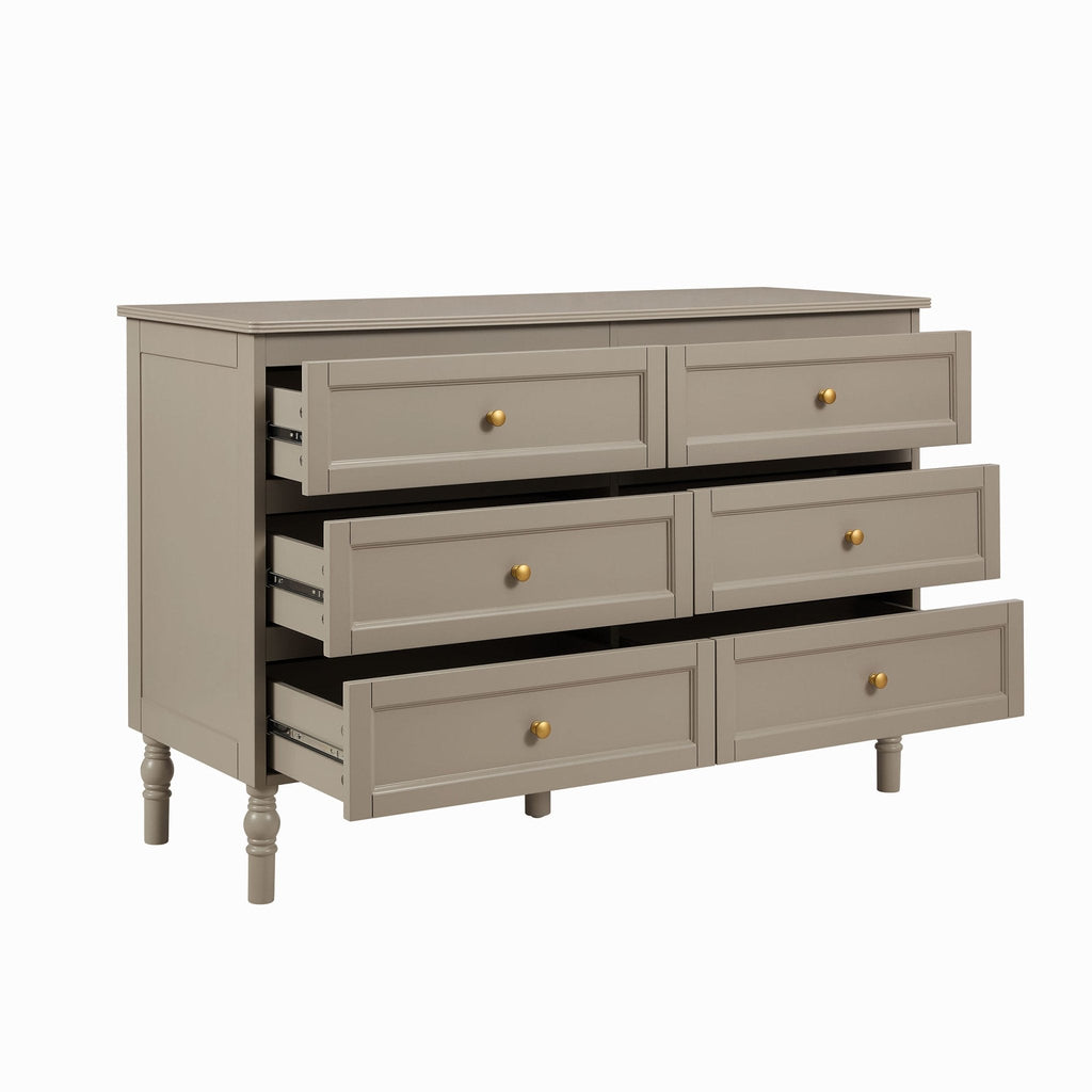Ruby 6 Drawer Chest - Taupe - DUSK