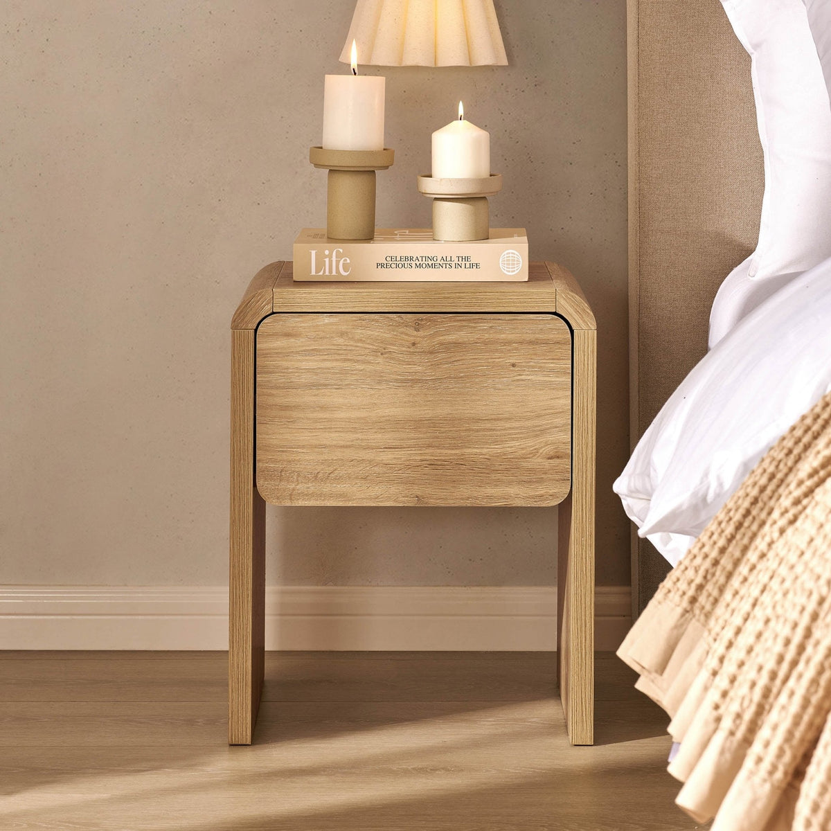 Samira Side Table - Light Wood - DUSK