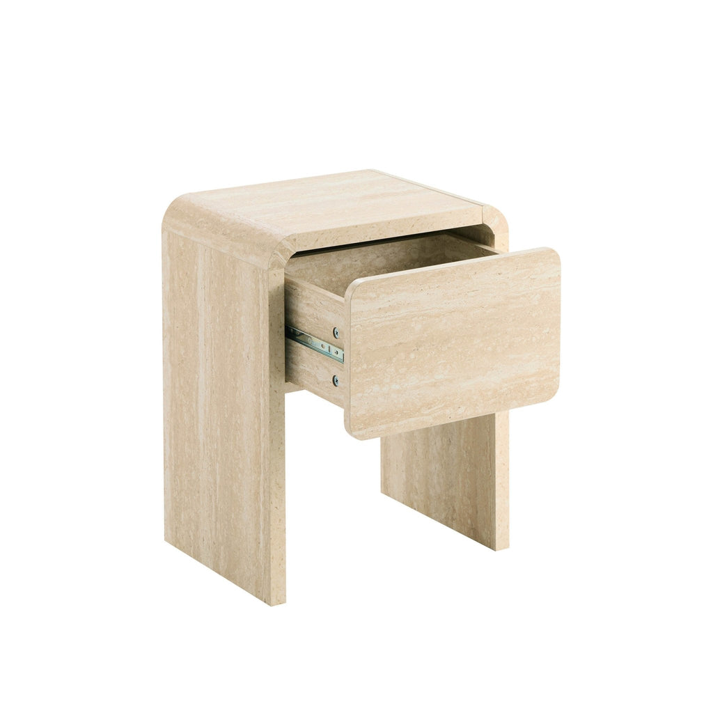Samira Side Table - Travertine Effect - DUSK