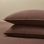Santorini Muslin Duvet Cover & Pillowcase Set - Mocha - DUSK