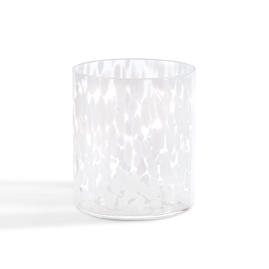 Sarda Dotty Glass Tumblers - Set of 4 - White - DUSK
