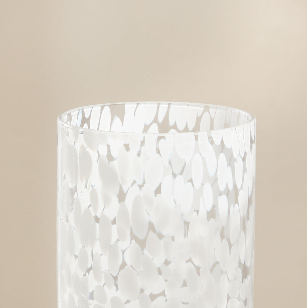 Sarda Dotty Glass Tumblers - Set of 4 - White - DUSK