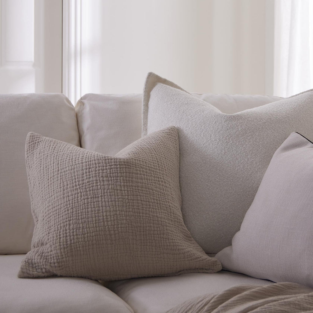 Savannah Four Layer Tufted Muslin Sofa Cushion Cover - Oat - DUSK