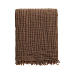 Savannah Four Layer Tufted Muslin Sofa Throw - Chocolate - DUSK