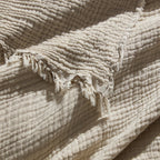 Savannah Four Layer Tufted Muslin Sofa Throw - Oat - DUSK