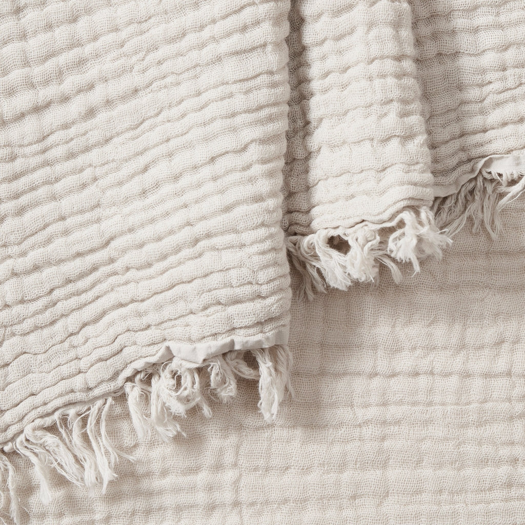 Savannah Four Layer Tufted Muslin Sofa Throw - Oat - DUSK