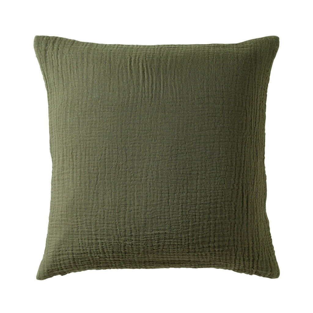 Savannah Set of 2 Tufted Muslin Cushion Covers - Olive Green - DUSK
