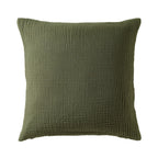 Savannah Set of 2 Tufted Muslin Cushion Covers - Olive Green - DUSK