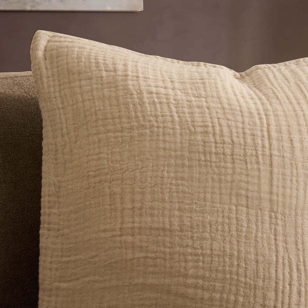 Savannah Set of 2 Tufted Muslin Sofa Cushion Cover - Oat - DUSK