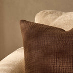 Savannah Set of 2 Tufted Muslin Sofa Cushion Covers - Chocolate - DUSK
