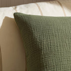 Savannah Set of 2 Tufted Muslin Sofa Cushion Covers - Olive Green - DUSK