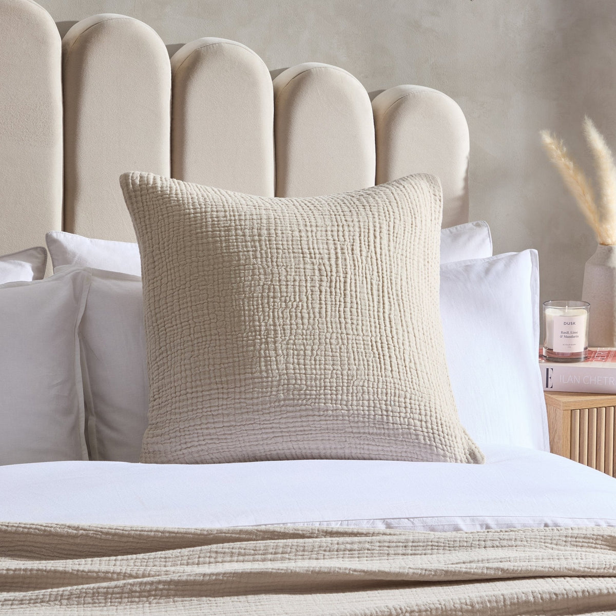 Savannah Tufted Muslin Cushion Cover - Oat - DUSK