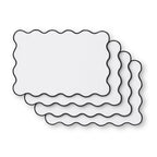 Scallop Edge Set of 4 Placemats - Off White/Black - DUSK