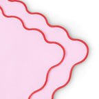 Scallop Edge Set of 4 Placemats - Pink/Red - DUSK