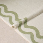 Scalloped Cotton Towels - Off - White/Olive - DUSK