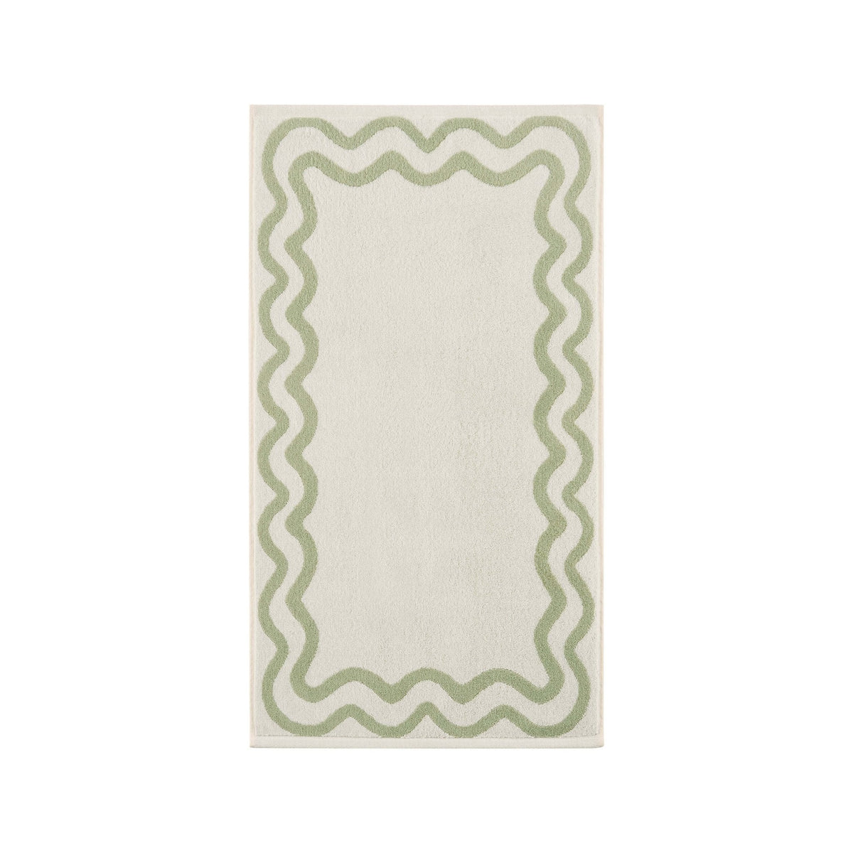 Scalloped Cotton Towels - Off - White/Olive - DUSK