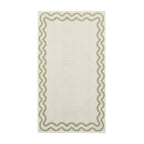Scalloped Cotton Towels - Off - White/Olive - DUSK