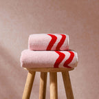 Scalloped Cotton Towels - Pink/Red - DUSK
