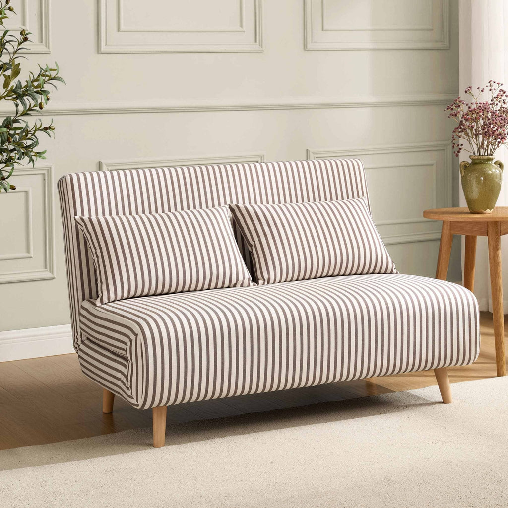 Seattle Double Click Clack Sofa Bed - Chocolate Stripe - DUSK