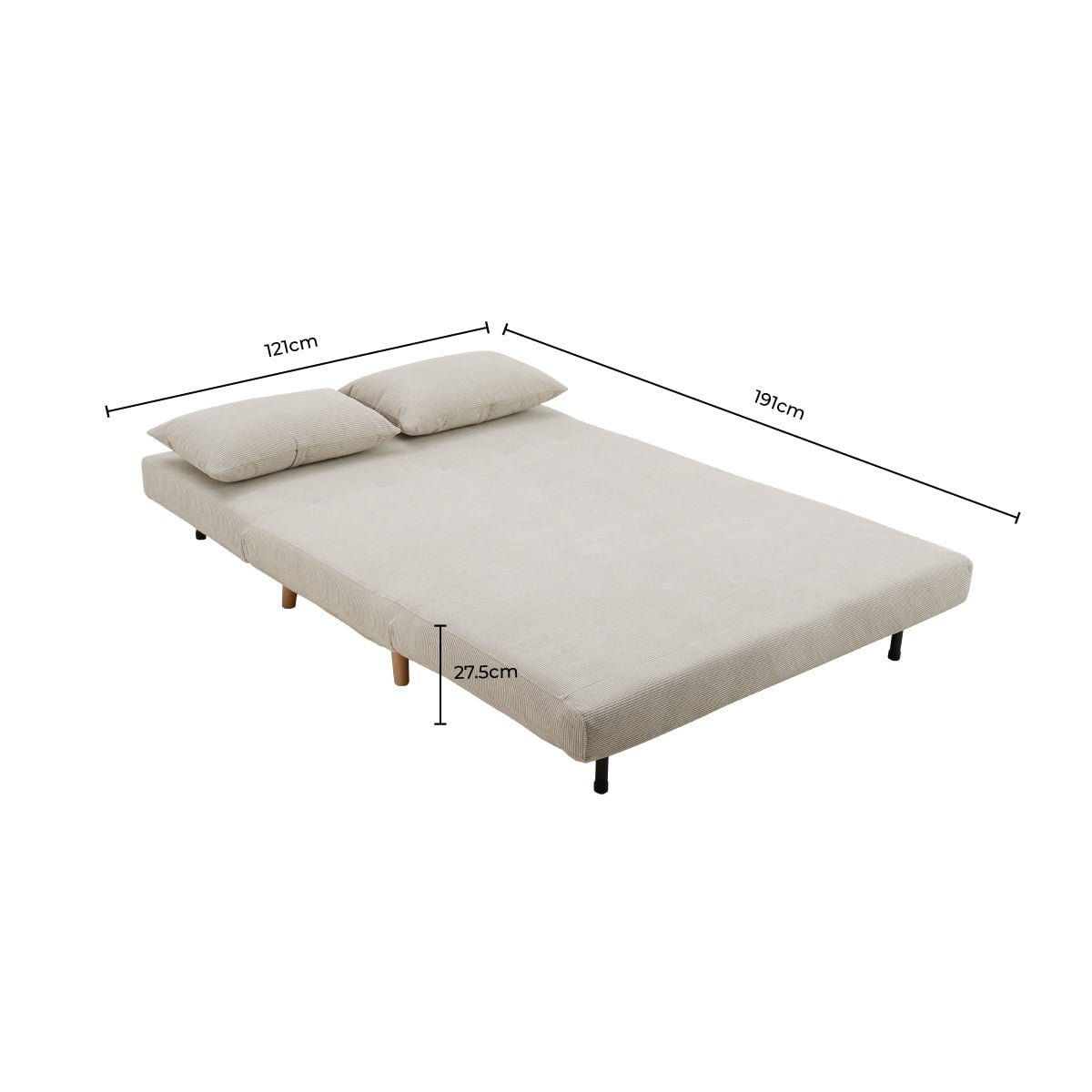 Seattle Double Click Clack Sofa Bed - Mauve - DUSK