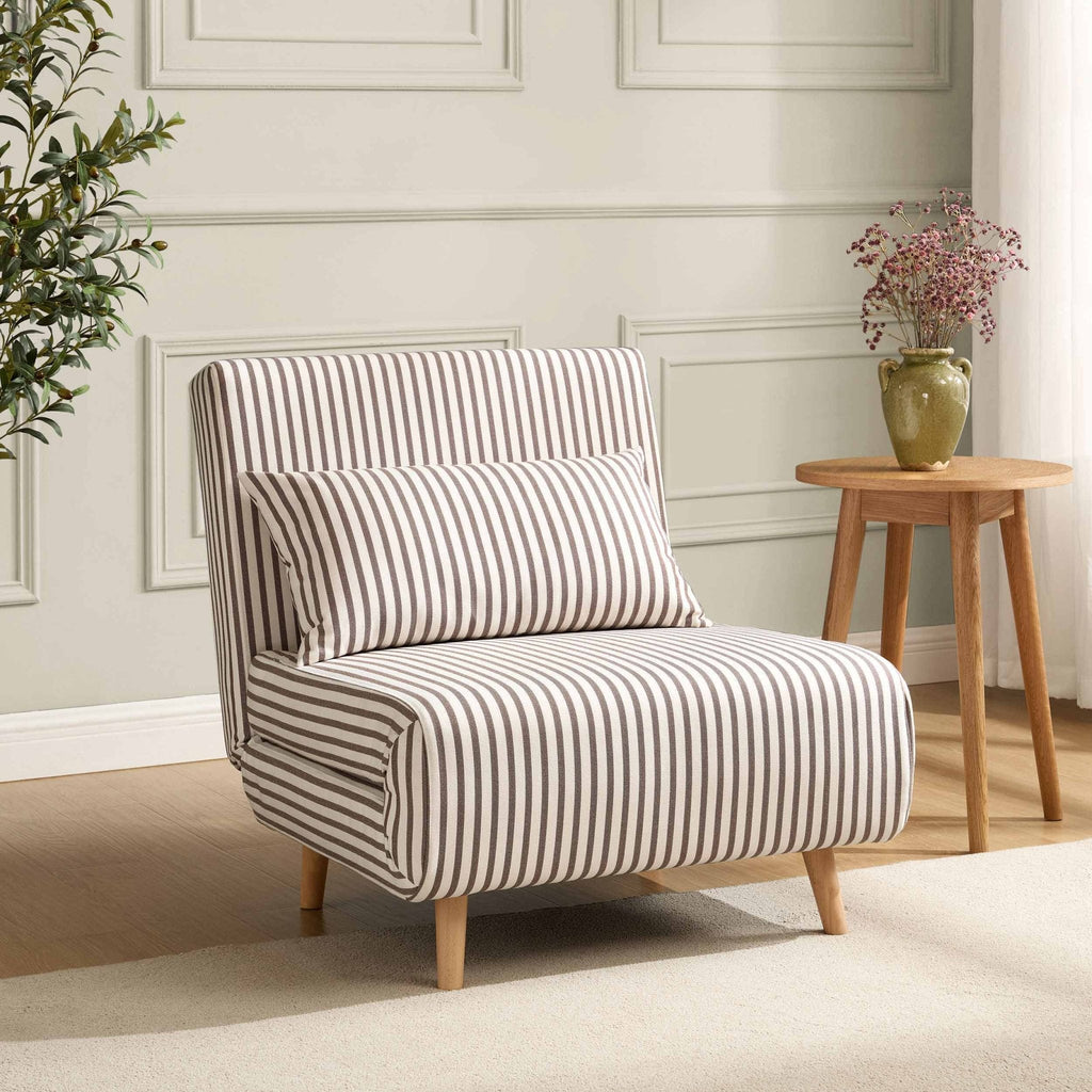 Seattle Single Click Clack Sofa Bed - Chocolate Stripe - DUSK