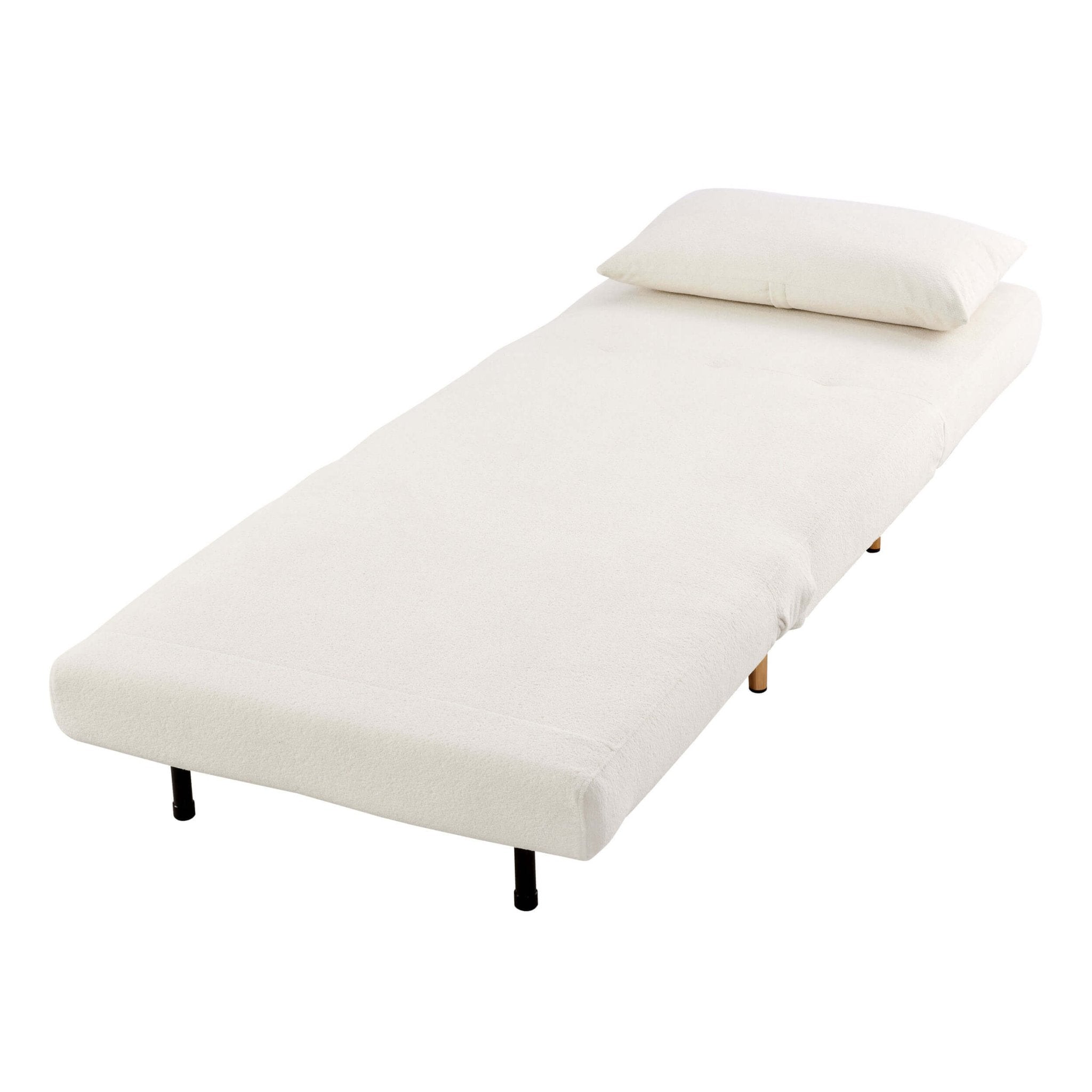Seattle Single Click Clack Sofa Bed - Teddy Cream - DUSK