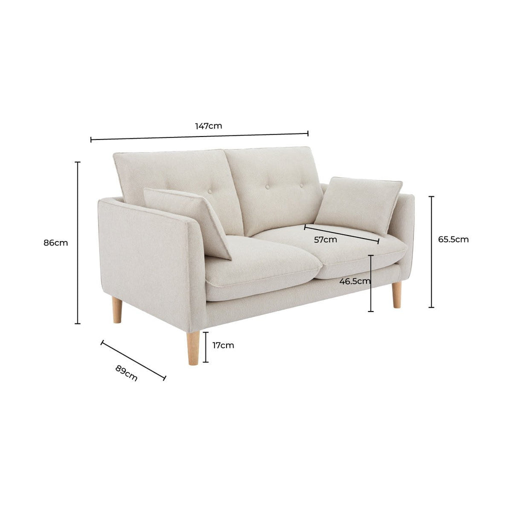 Shoreditch 2 Seater Sofa - Faux Leather Tan - DUSK