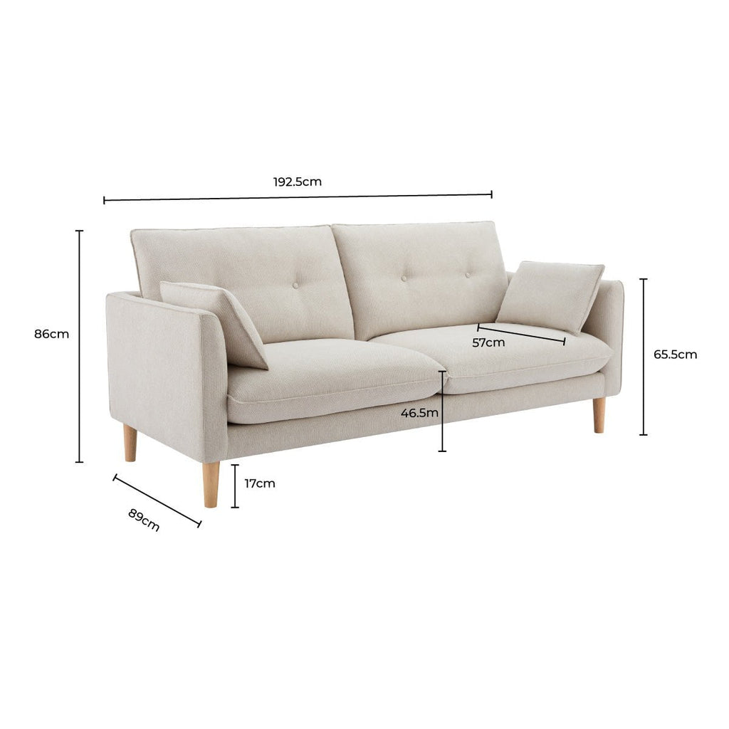 Shoreditch 3 Seater Sofa - Faux Leather Tan - DUSK