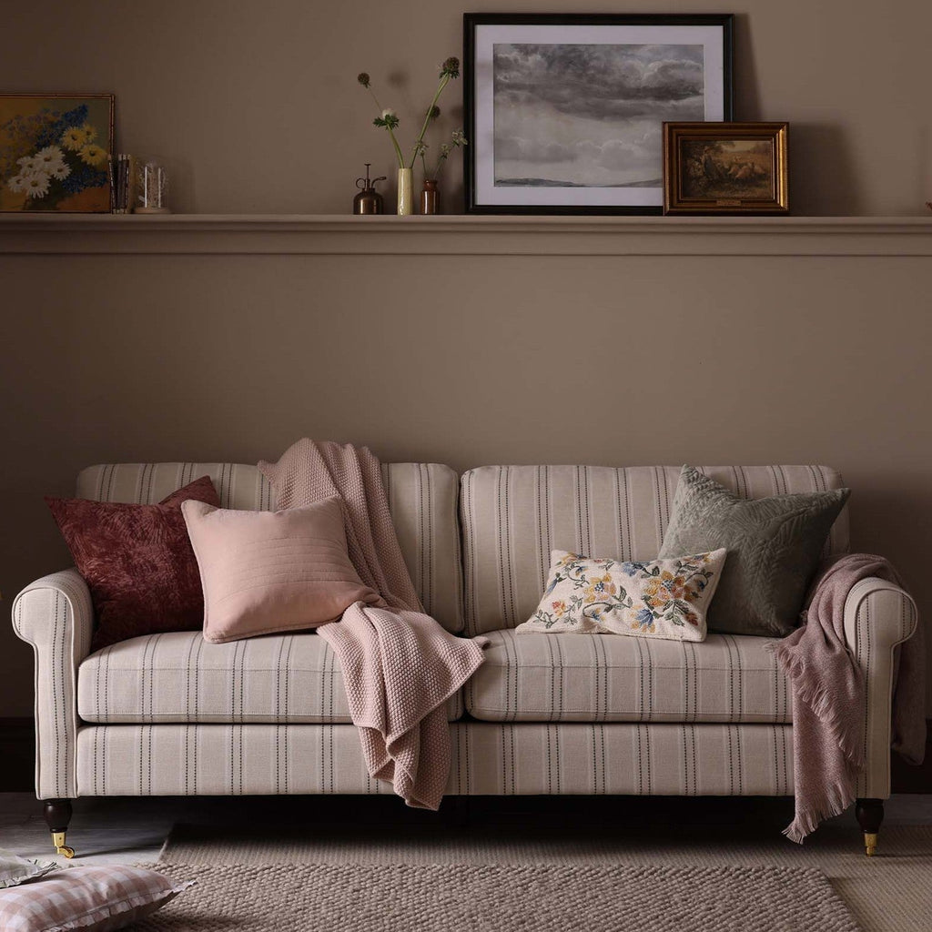 Sicily 3 Seater Sofa - Stripe - DUSK