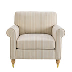 Sicily Armchair - Natural Stitched Stripe - DUSK