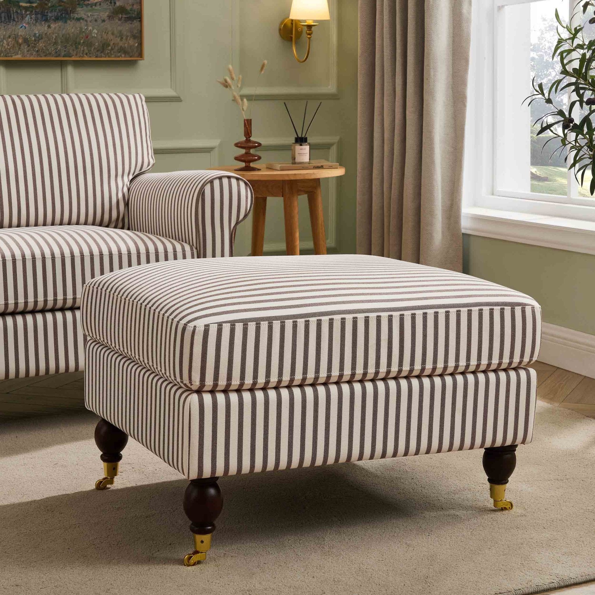 Sicily Pouffe - Chocolate Stripe - DUSK