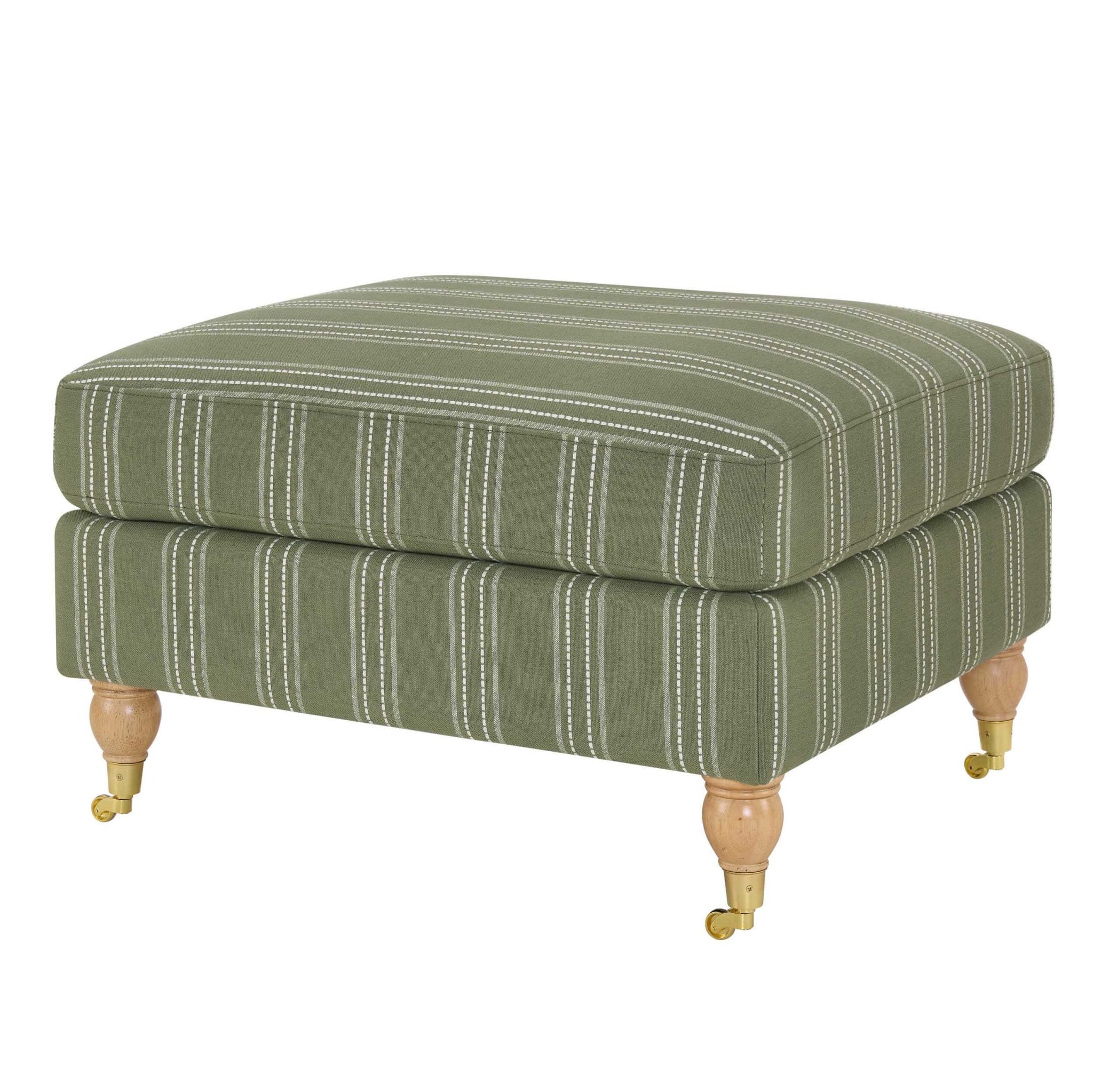 Sicily Pouffe - Green Stripe - DUSK