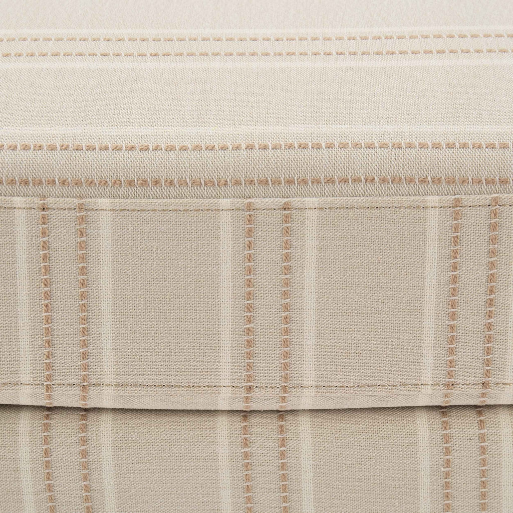 Sicily Pouffe - Natural Stitched Stripe - DUSK