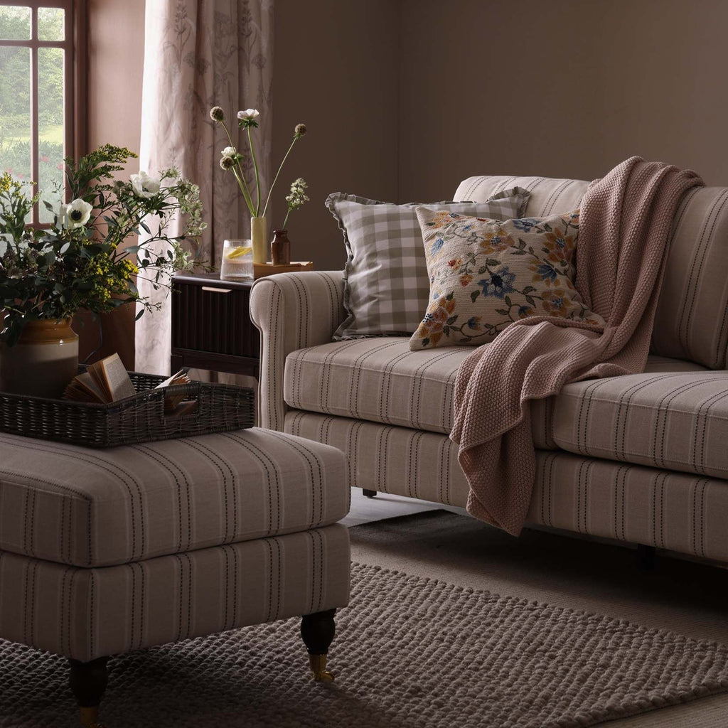 Sicily Pouffe - Stripe - DUSK