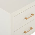 Sienna 2 Drawer Bedside Table - Cream - DUSK