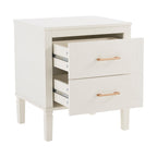 Sienna 2 Drawer Bedside Table - Cream - DUSK