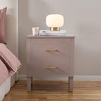 Sienna 2 Drawer Bedside Table - Dusty Mauve - DUSK