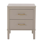 Sienna 2 Drawer Bedside Table - Taupe - DUSK