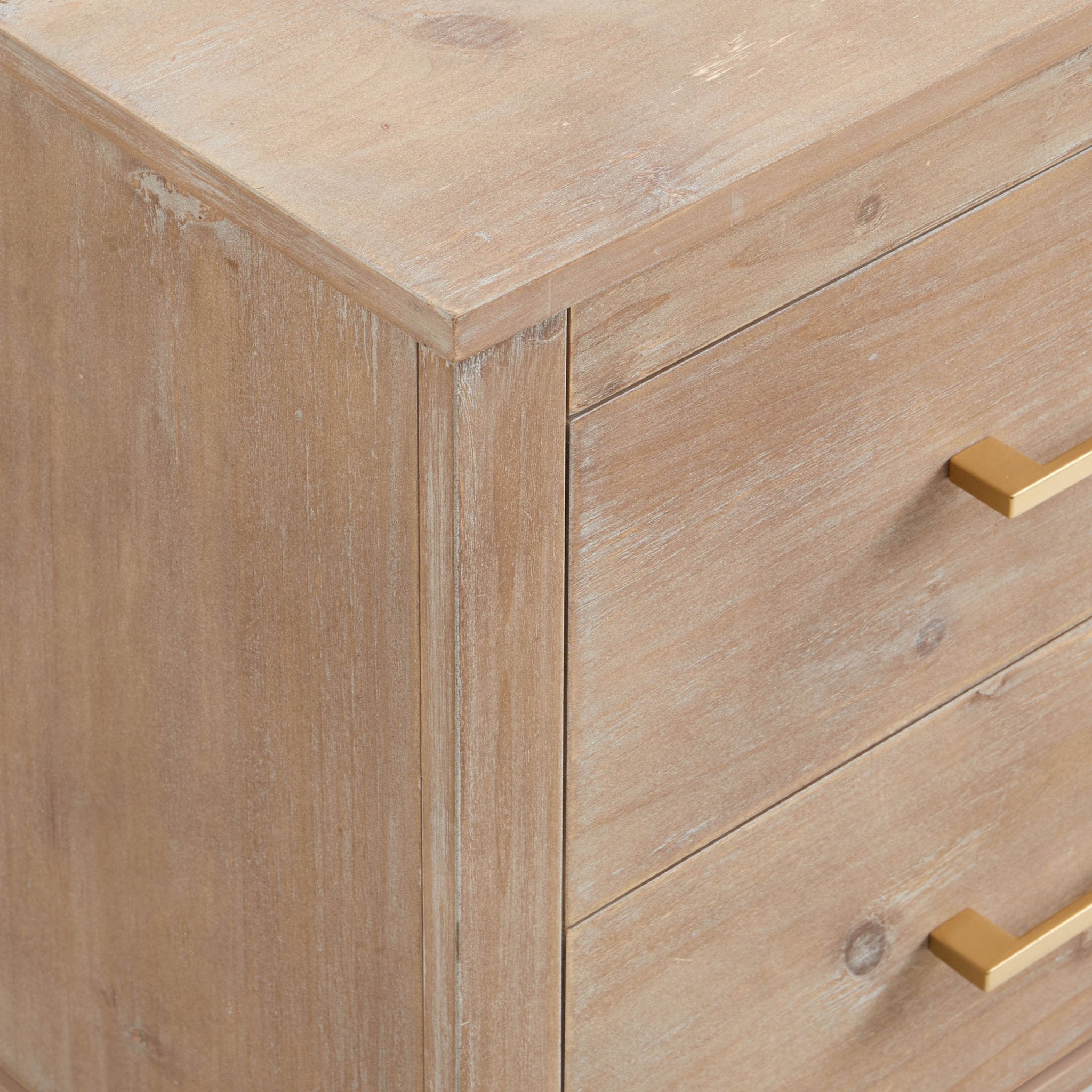 Sienna 2 Drawer Bedside Table - Washed Wood - DUSK