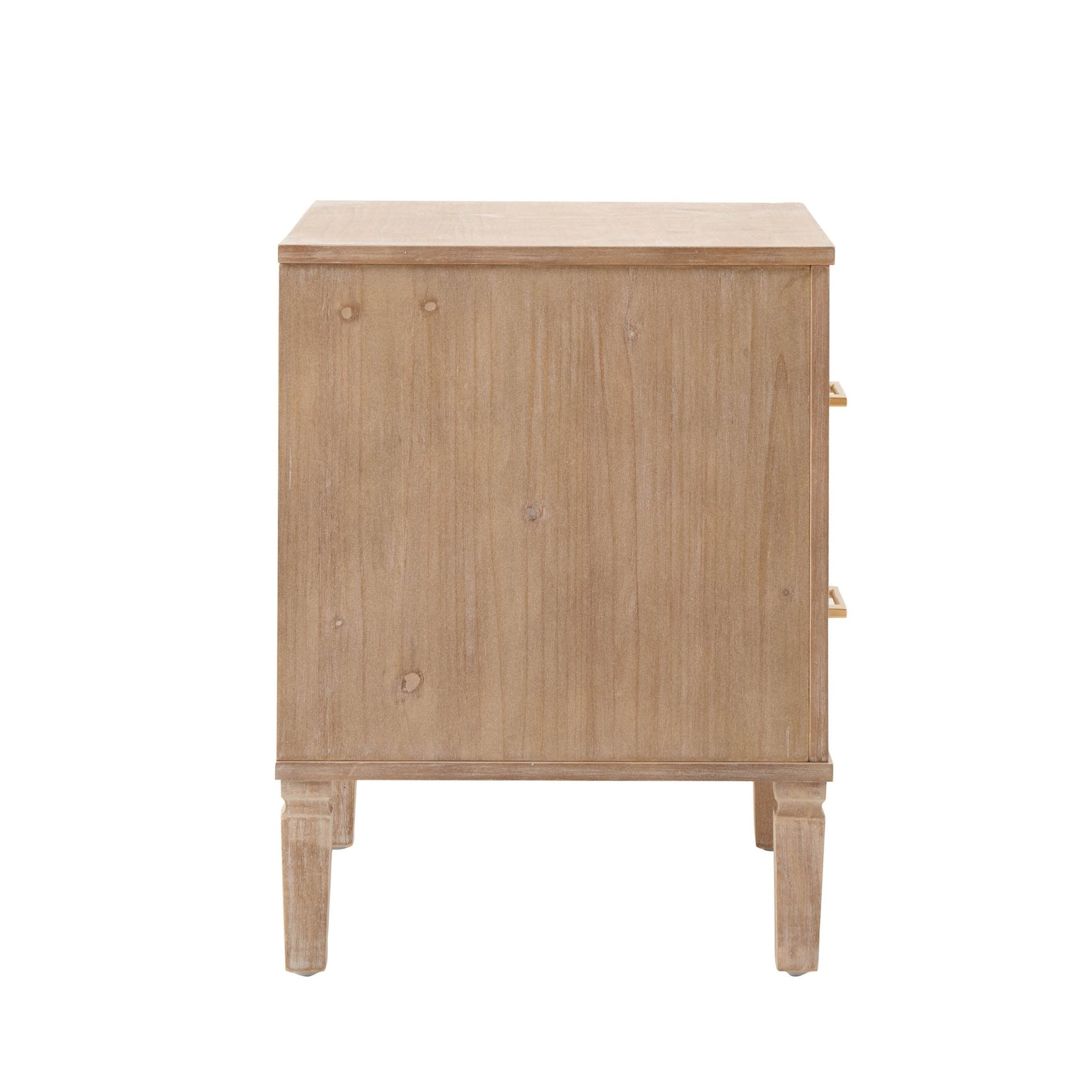Sienna 2 Drawer Bedside Table - Washed Wood - DUSK