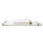 Simone Set of 4 Scallop Edge Napkins - Off White/Olive - DUSK
