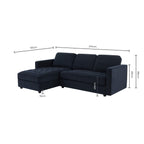 Sloane Left Hand Storage Chaise Sofa - Midnight - DUSK