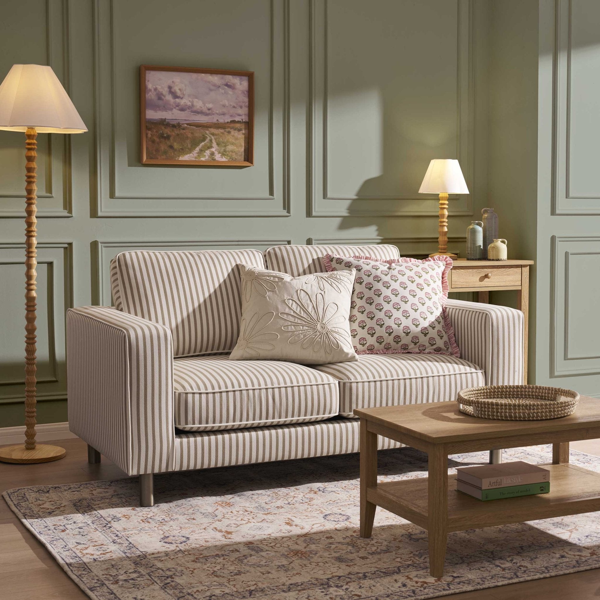 Soho 2 Seater Sofa - Sand Stripe - DUSK