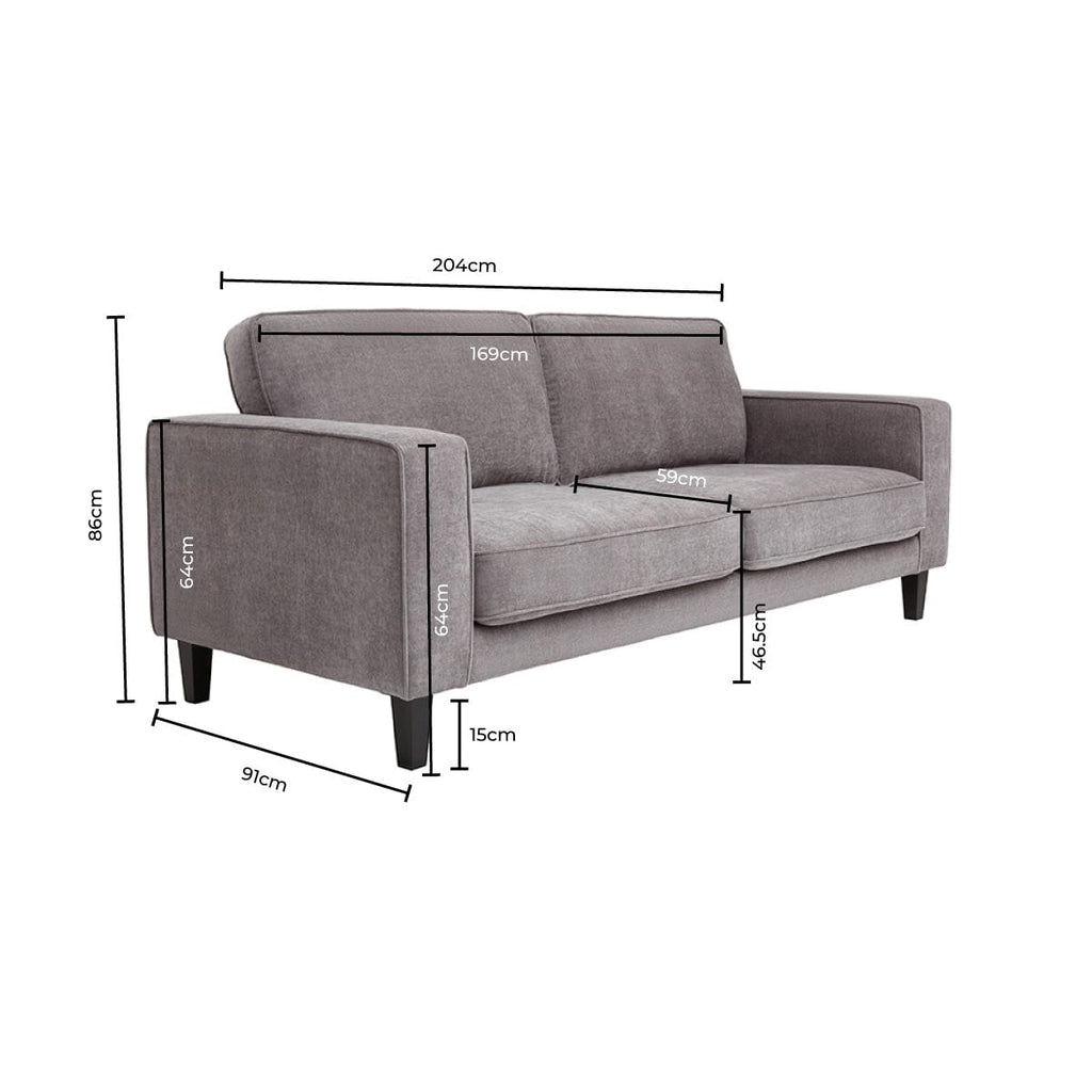Soho 3 Seater Sofa - Grey - DUSK