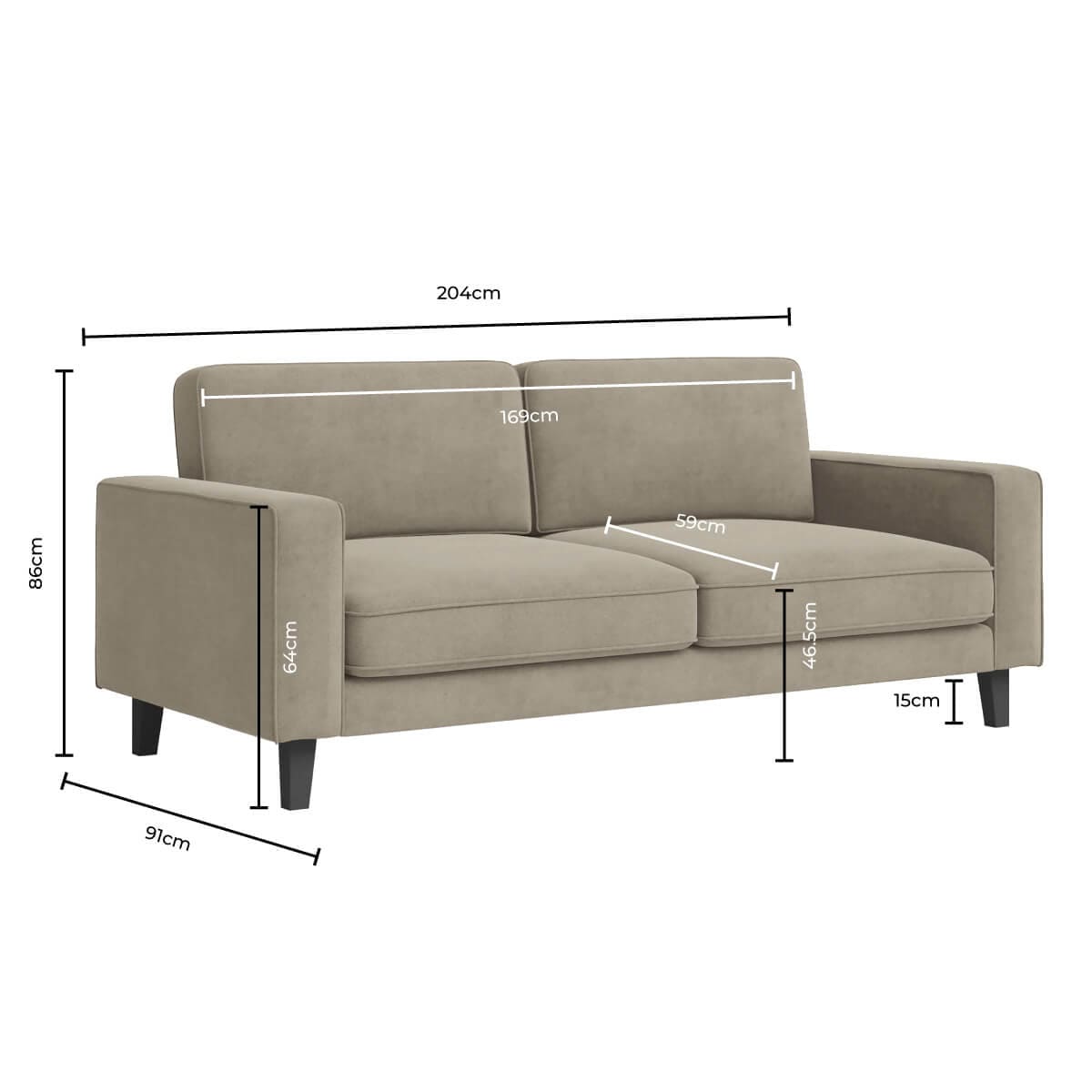 Soho 3 Seater Sofa - Sand - DUSK