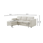 Soho Left Hand Storage Chaise Sofa - Mid Grey - DUSK