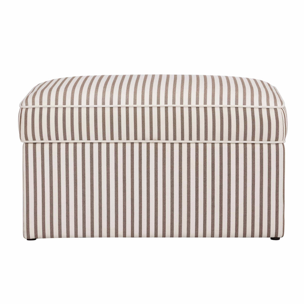 Soho Ottoman Storage Pouffe - Chocolate Stripe - DUSK