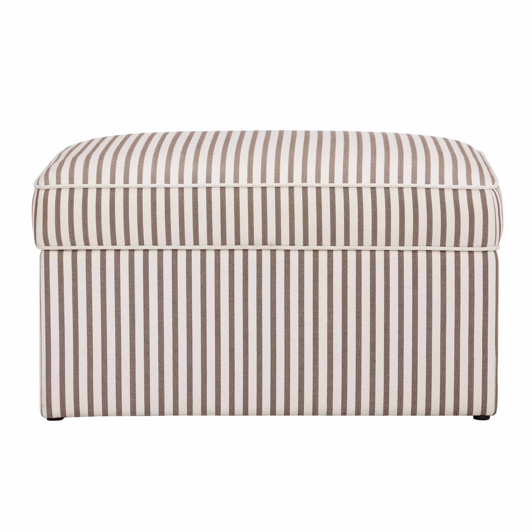 Soho Ottoman Storage Pouffe - Chocolate Stripe - DUSK