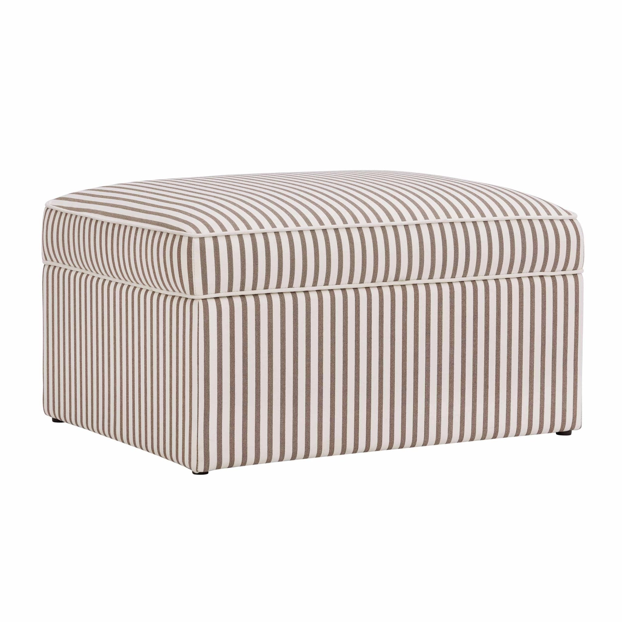 Soho Ottoman Storage Pouffe - Chocolate Stripe - DUSK