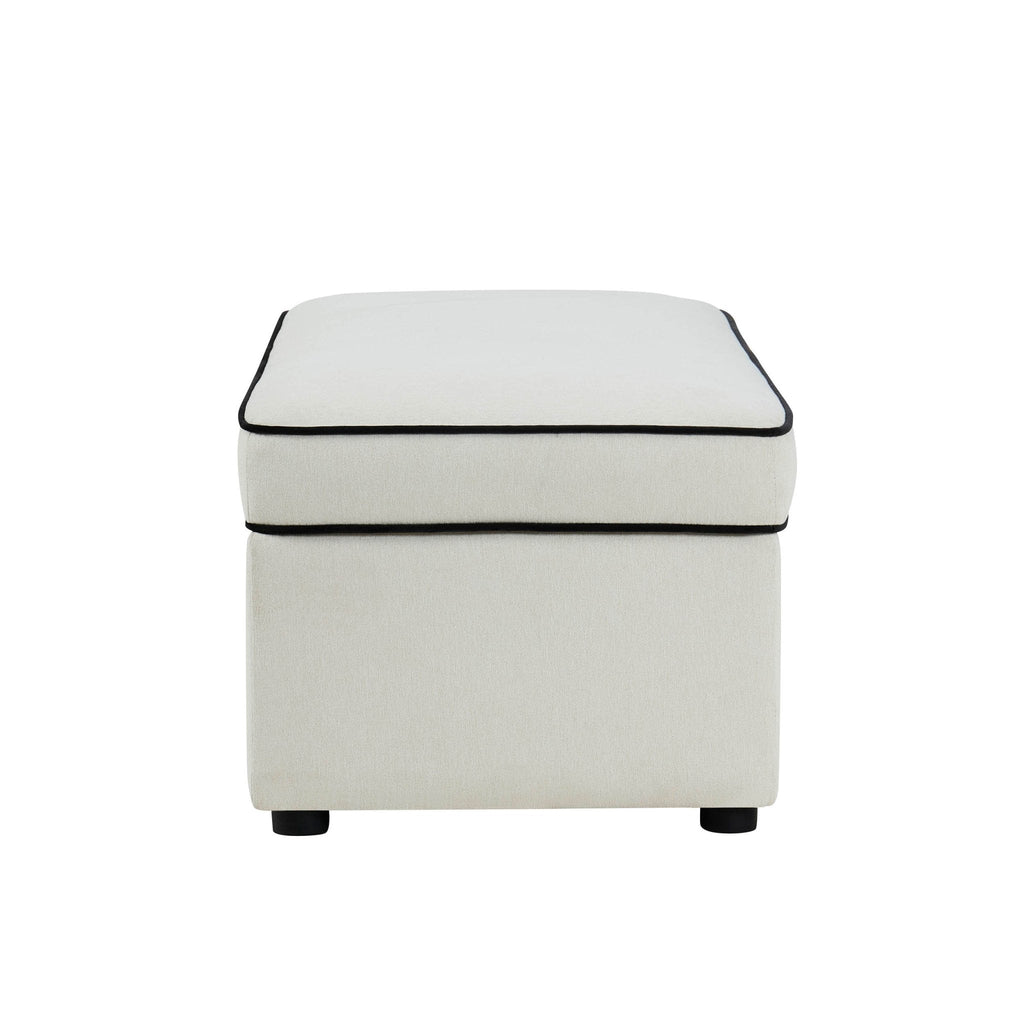 Soho Rectangle Ottoman Storage - Contrast Piping - DUSK